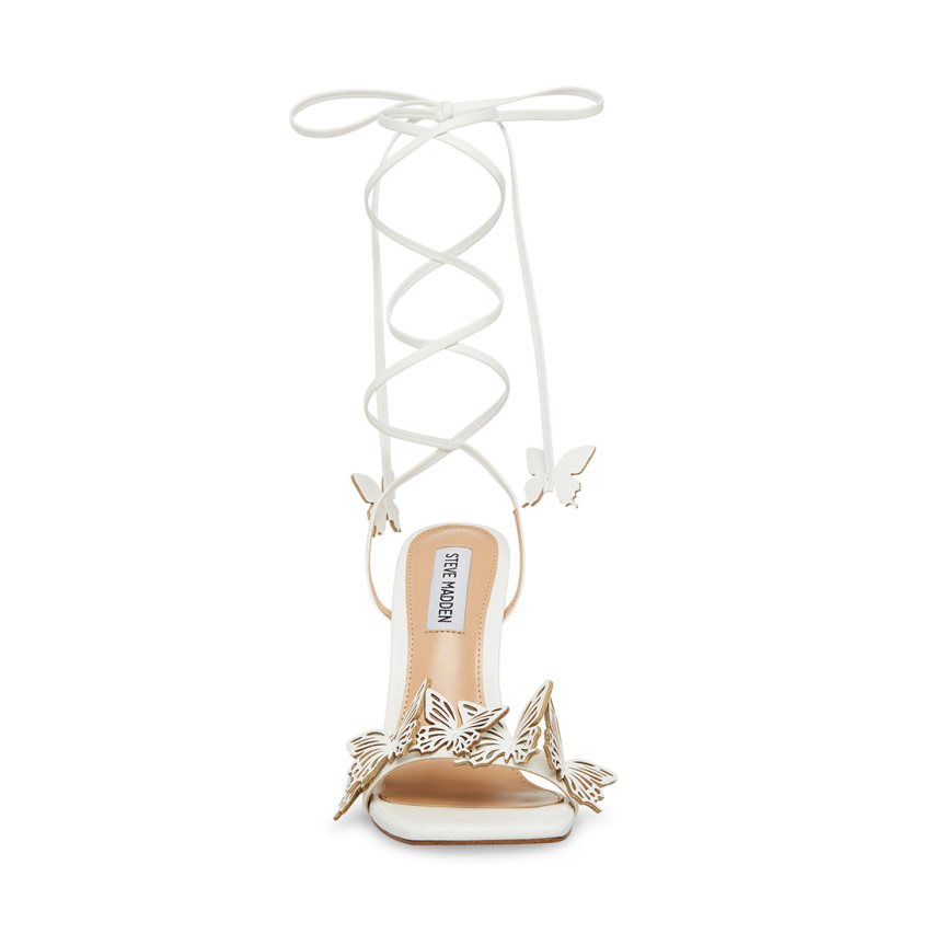 White Steve Madden Utopia Women's Heels Sandals | PH 1845EXK